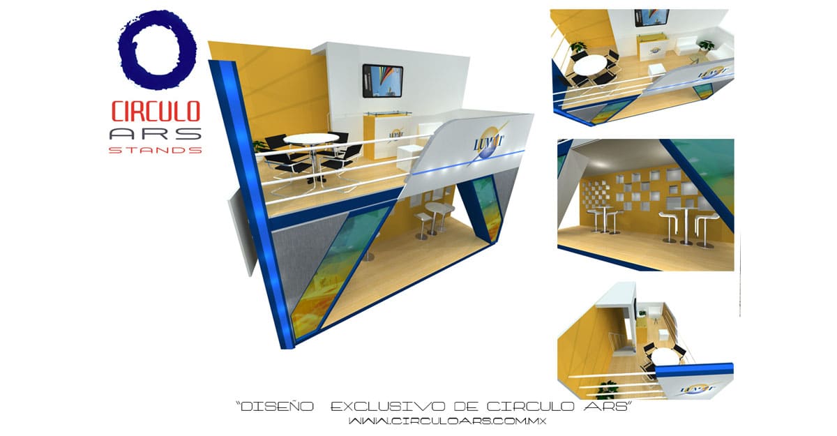 Círculo ARS Diseño, fabricación y catálogos con Sistema Custom para imagen empresarial en expos